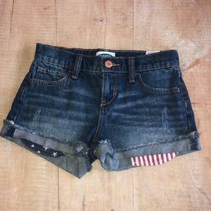 Old navy size girls 7 denim short with flag pocket
